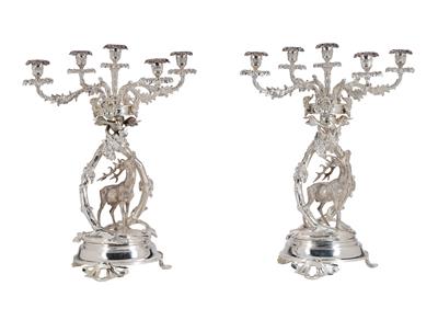 A Pair of Five-Arm Candelabra, - Starožitnosti - Část 1