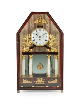 Große Kremser Empire Kommodenuhr mit Vitrine, "Mattheus Schneider in Krems", - Antiquitäten