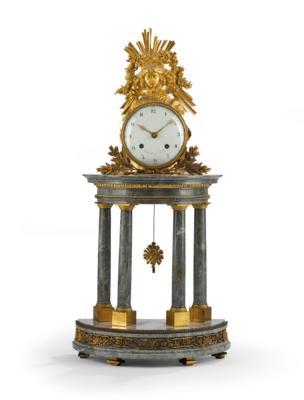 A Neoclassical Marble Mantel Clock (“Trumeauuhr”), - Antiques & Furniture