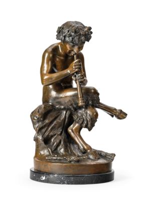After Vincenzo Cinque - Music-Making Faun, - Antiques & Furniture
