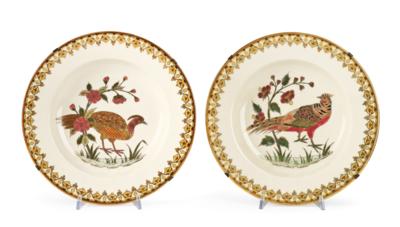Two Plates with Pheasant Motifs, Zsolnay, Pécs c. 1886, - Antiques & Furniture