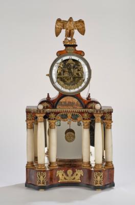 Empire Kommodenuhr mit Automat "Ferdinand Strabal in Tabor", - Clocks