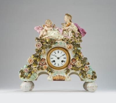 Historismus Porzellanuhr "la musique", - Clocks