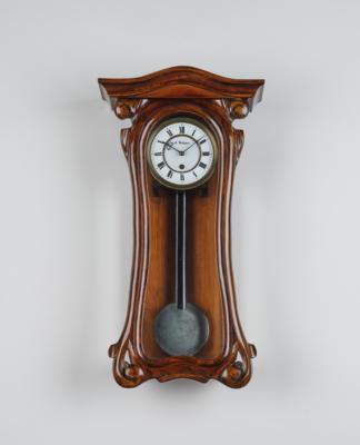 Kleine Historismus Wandpendeluhr "J. Rechner", - Clocks