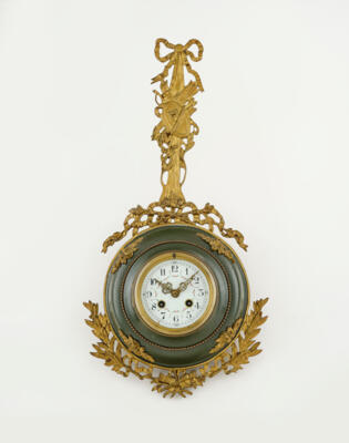 Französische Historismus Bronze Wanduhr, - Clocks
