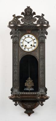 Kleine Eisenguß Wandpendeluhr, "H. Endler  &  Co", - Clocks