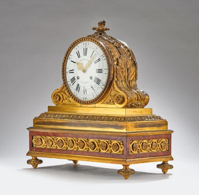 Große Neobarock Bronze Kaminuhr 'Etienne Lenoir à Paris', - Clocks