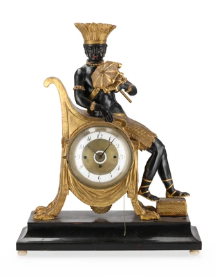 Österreichische Empire Kommodenuhr mit Augenwender, 'Au bon Sauvage' - Clocks