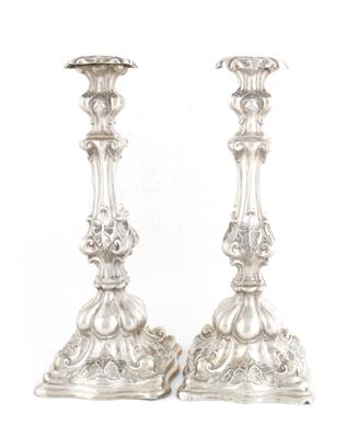 Paar Wiener Silber Kerzenleuchter von 1864, - Antiques