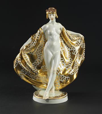 Theodor Eichler (Oberspaar 1868-1946 Meissen),Tänzerin", Modellnummer: B 256, Modelljahr: 1911 - Jugendstil e arte applicata del XX secolo