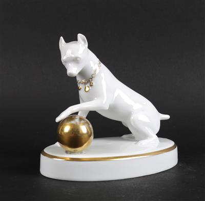 Hund mit Ball, - Antiques