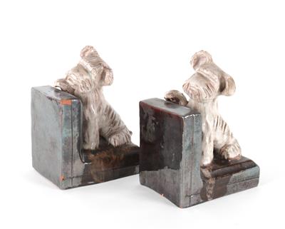 Paar Terrier-Buchstützen, - Antiques