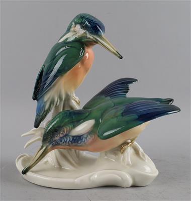 Zwei Eisvögel, - Antiquitäten