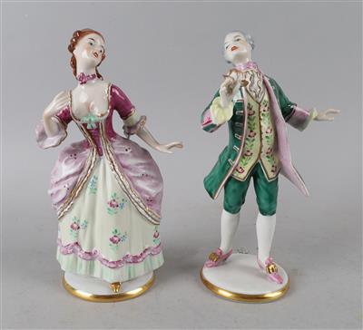 Dame und Kavalier mit Rose, - Antiquariato