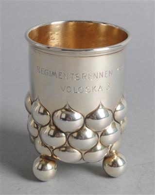 Deutscher Silber Kugelfußbecher, - Silver