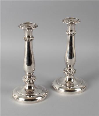 Paar Silber Kerzenleuchter von 1840, - Silver