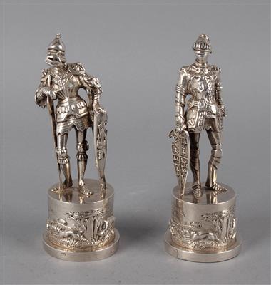 2 deutsche Ritterfiguren, - Silber