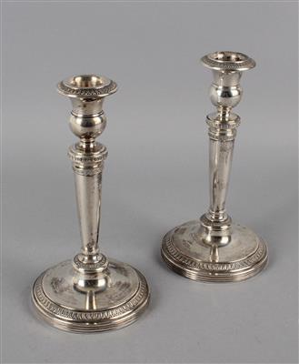 Paar italienische Silber Kerzenleuchter, - Stříbro