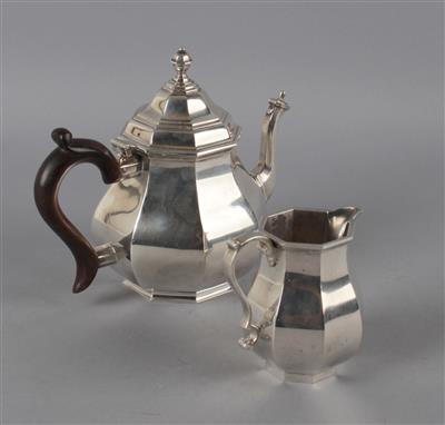 "BULGARI" - Teekanne und Milchgießer, - Silver