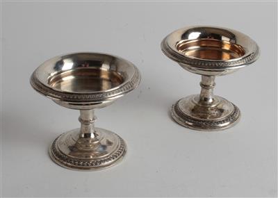 Paar Wiener Silber Gewürzschälchen von 1840, - Silver