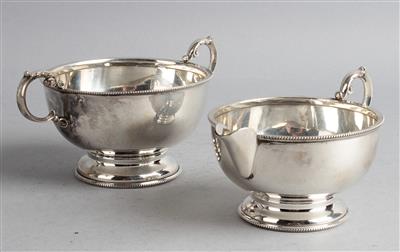 Birminghamer Silber Cremier und Sucrier, - Silver