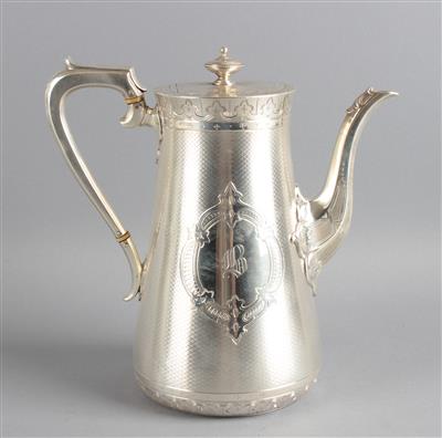 Londoner Silber Kaffeekanne, - Stříbro