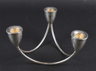 Dreiflammiger Silber Kerzenleuchter, - Silver