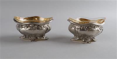Paar französische Silber Gewürzschälchen, - Stříbro