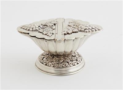 Wiener Biedermeier Silber Doppelgewürzschälchen, - Argenti