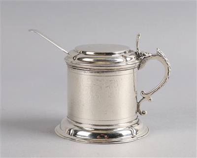 Viktorianisches Londoner Silber Senfgefäß, - Silber