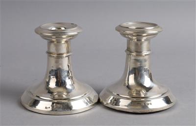 Paar Birminghamer Silber Kerzenleuchter, - Stříbro