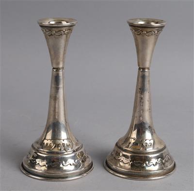 Paar Silber Kerzenleuchter, - Stříbro