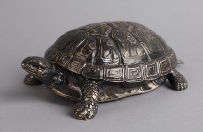 Italienische Silber Deckeldose in Form einer Schildkröte, - Silver