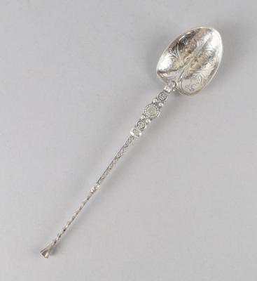 Birminghamer Silber Löffel in Form des "Coronation Spoon", - Argenti