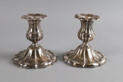 Paar finnische Silber Kerzenleuchter, - Silber