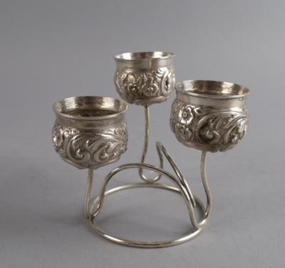 Londoner viktorianischer dreiflammiger Kerzenleuchter, - Silver