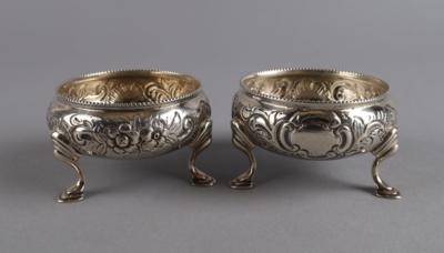 Paar Londoner viktorianische Gewürzsschälchen, - Silber