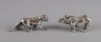 Rhinozeros und Tiger, - Stříbro