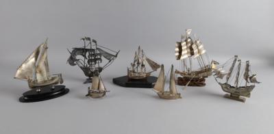 Sammlung Miniatur Schiffe, - Stříbro
