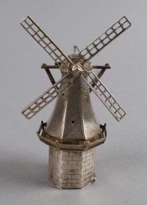 Niederländischer Gewürzstreuer in Form einer Windmühle, - Silver