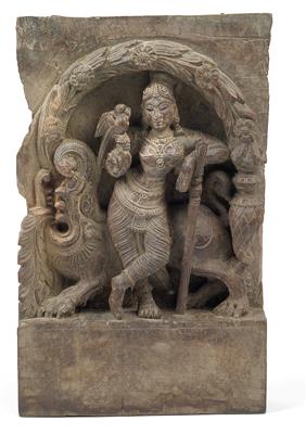 India: Architectural fragment made of wood, carved in beautiful relief. - Mimoevropské a domorodé um?ní