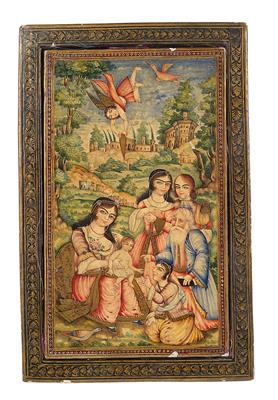 Persia: fine miniature painting with 3 painted images. - Tribal Art