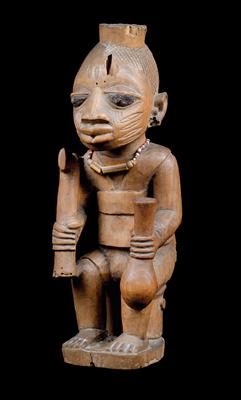 Yoruba, Nigeria: A beautiful shrine figure from a Shango shrine, in Oyo style. - Tribal Art