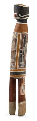 Australien, Northern Territory, Arnhemland: ‘Menschliche Figur’. Eine Skulptur aus Holz, bemalt. Aborigines-Künstler unbekannt. Vor 1969 - Stammeskunst/Tribal-Art; Afrika