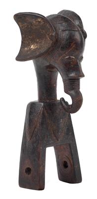 Guro, Ivory Coast: A heddle pulley with elephant head. - Tribal Art