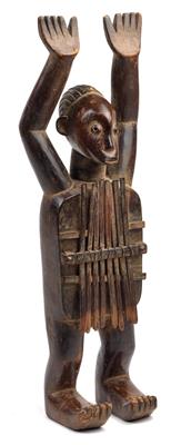 Mangbetu or Zande, Democratic Republic of Congo: A rare, figural musical instrument, called ‘sanza’, ‘mbira’ or ‘thumb piano’. - Tribal Art