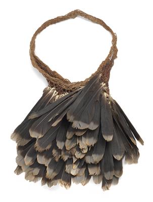 New Guinea, Highlands, tribe: Dani; a child’s carrier bag, covered with dove’s feathers. - Tribal Art