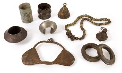 Mixed lot (10 items): Ten metal objects from West Africa, all made