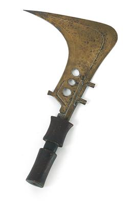 Mangbetu, Democratic Republic of Congo: A typical sickle knife ‘Trumbash’, with brass blade. - Tribal Art