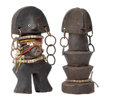 Mixed lot (2 items): Zande (also Azande), Dem. Rep. of Congo: Two so-called ‘Yanda figures’ of the Mani secret society of the Zande people. - Tribal Art